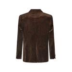 single-breasted jacket in stretch cotton velvet with arnica motif 3