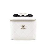 Стеганая мини-сумка через плечо Camellia Bow Vanity Case с цепочкой 1