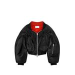 off-the-shoulder cropped bomber in nylon 1