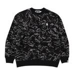 Свитера BAPE Marbling Camo Logo Relaxed Fit Свитер 'Черный' 1