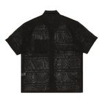 Рубашка на пуговицах Supreme Mesh Stripe с коротким рукавом 'Черный' 2