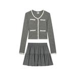 contrast-trim tiered skirt and top set 1