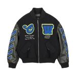 Бомберы Off-White Hammer Leather Over Bomber 'Black/Blue' 1