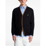 twin-tipped logo-embroidered cardigan 1
