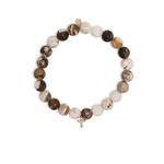 Браслет Cross Charm из желтого золота с бусинами 1