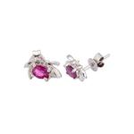 LITZ Серьги с рубином и бриллиантом из белого золота 18K XK-SE0347 2