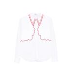 embroidered-trim layered shirt 1