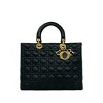 Большая сумка-сэтчел Lambskin Cannage Lady Dior (1990-2000 годы) 1