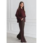 Коричнево-бордовые полосатые плотные/зимние тканые брюки Twoss26Pl13 3