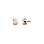 Серьги с подвеской в виде буквы алфавита Bold Alphabet Letter Initial Charm в розовом золоте - S 1