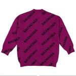 Толстовки Balenciaga All Over Logo Sweatshirt 'Фуксия/Черный' 2