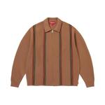 Свитера Supreme Stripe Zip Up Polo Sweater «Тан» 1