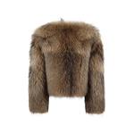 collarless faux-fur jacket 2