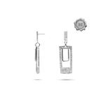 Серьги-гвоздики Millennia 2000 Double Rectangular White Gold с 925 стерлинговым серебром 5