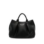 logo-plaque grained-leather tote bag 1