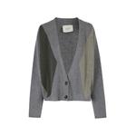 argyle-pattern V-neck cardigan 1