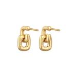 Серьги-гвоздики Chain Link из серебра с позолотой 5