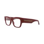 Очки Alexander McQueen Square-Frame Recycled Acetate Optical Frames 'Бордовый/Прозрачный' 2