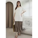 Платье-трапеция Comfortable Air Cotton с patchwork и драпировкой [DA10423] 3