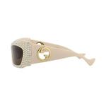 Солнцезащитные очки Gucci Shield Frame Recycled Acetate 'Ivory/Brown' 2
