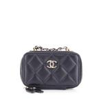Стеганая мини-сумка через плечо CC Chain Handle Zip Around Vanity Case with Chain 1