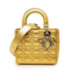 Маленькая сумка-сэтчел Metallic Grained Calfskin Cannage My ABCDior Lady Dior (2016 год) 1