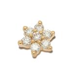 Серьга-гвоздик Flower из желтого золота с бриллиантом 1
