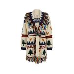 December fringe-trimmed belted cardigan 1