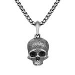 Серебряная подвеска Memento Mori Skull с бриллиантами (18 мм) 1