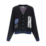 Кардиганы Off-White 00 Glide Diagonal Varsity Knit Cardigan 'Black/White' 1