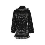 Bandana jacquard-knit fringed cardigan 2