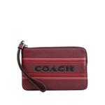 Угловой клатч на молнии с полоской Coach - Вино 1
