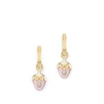 pink opal and diamond huggie earrings 1