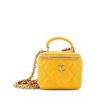 Мини-сумка через плечо Classic Top Handle Vanity Case with Chain Quilted Lambskin Mini 1