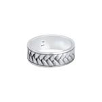 Мужское серебряное кольцо-банд Herringbone, оксидированное 3