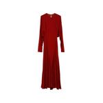 pleated long-sleeve maxi dress 1