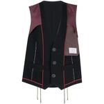 patchwork-design wool vest 1