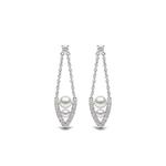 Серьги Sleek из белого золота с бриллиантами и жемчугом 1