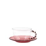 Christmas striped-handle glass teacup (set of two) 2