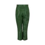 Брюки Ferragamo Cropped Leather Straight-Leg Pants 'Темно-зеленый' 2