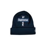 Бини Supreme x New Era Cross Box Logo Beanie 'Navy' 1
