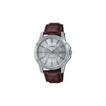 MTP-V004L-7C мужские часы с коричневым кожаным ремешком, аналоговые 1