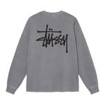 Футболки Stussy Basic Pigment Dyed Long-Sleeve Tee 'Серый' 2