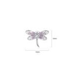 Серьги-гвоздики Solid 925 Sterling Silver Purple Duo Vintage Dragonfly 5