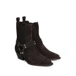 harness-detail suede cowboy boots 2