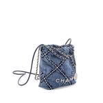 22 Chain Quilted Stitched Denim Mini hobo bag 1