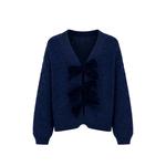 Bow-Detail popcorn-knit cardigan 1