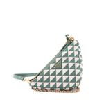 Мини-сумка на плечо Double Symbole Triangle Bag Leather and Jacquard 1