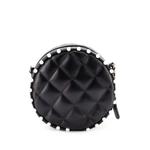 Round Clutch with Chain Quilted Calfskin with Pearl Detail crossbody bag 2
