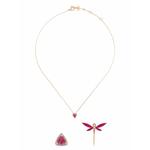 Комплект Dragonfly из колье и серег из розового золота 1